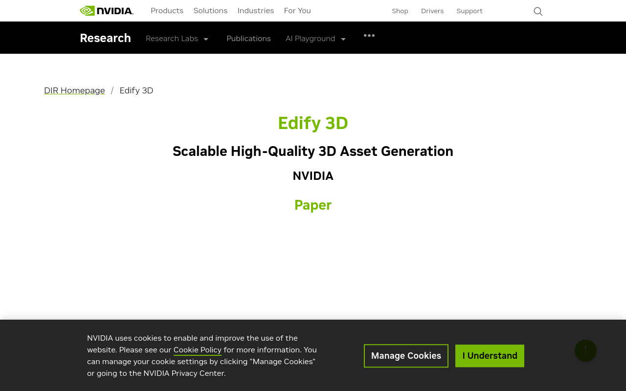 NVIDIA Edify 3D